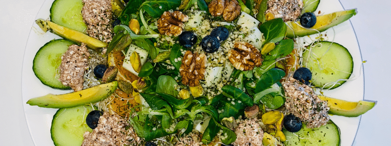 De gezonde huid van binnenuit salade