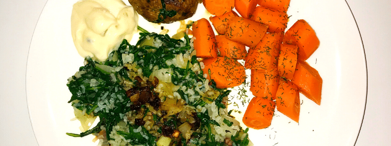 Worteltjes met zeropasta en duitse biefstuk