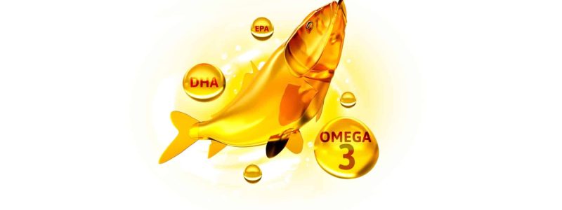 Omega-3 visolie capsules en verse vis voor een gezonde huid