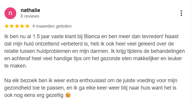 Review van een klant over de aanpak van acne bij BB-Huidverbetering