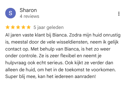 Google review acnekliniek IJmuiden