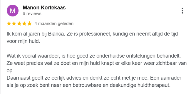 Google review acne behandeling Amsterdam