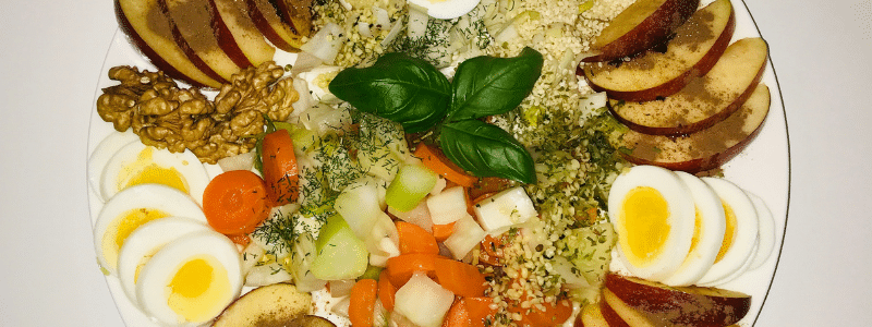 Salade met warme groenten